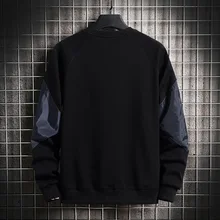 Jersey de cuello redondo para hombre, camiseta de manga larga, informal, holgada, salvaje, a juego, para primavera y otoño, nueva tendencia, 2021