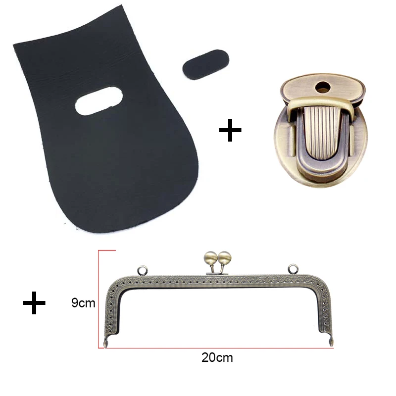 

Shoulder Bag Flap Cover With Metal Purse Frame Handle for Women Handmade Handbag Accessories for DIY Bag Package 3PCS Sets