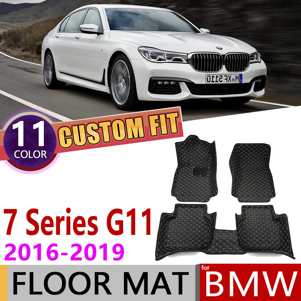 Кожаные автомобильные коврики на заказ для BMW 7 серии LWB Седан G11 2016 ~ 2019 4 или 5 мест