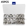 80/45pcs Stainless Steel 1-Ear Stepless Fuel Clamp Worm Drive Fuel Water Hose Pipe Clamps Clips+ 1PC Hose Clip Clamp Pliers ► Photo 2/6
