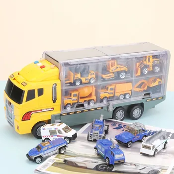 

Early Childhood Education Alloy Fleet Model Of Fire-fighting Military Vehicle Simulated Receiving Container Truck