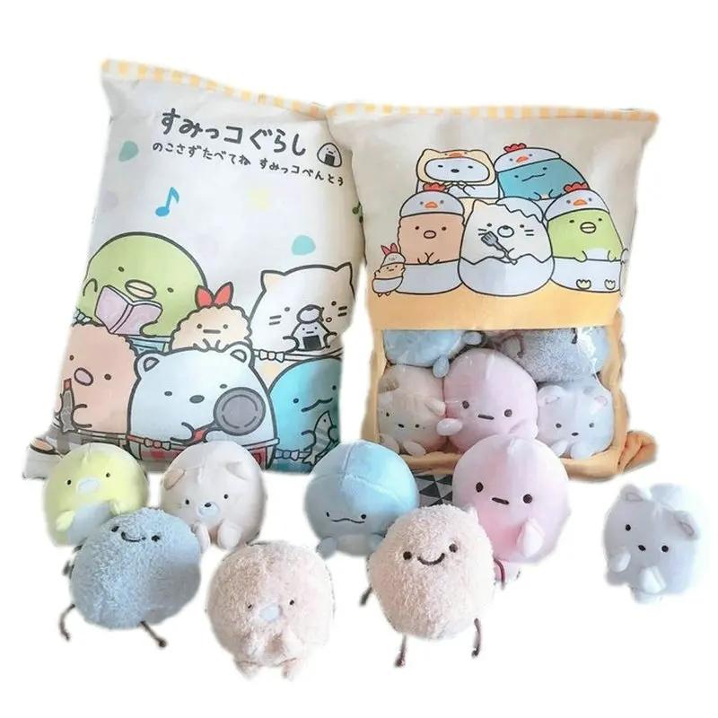 A Bag Of 8pcs Snack Pudding Soft plush toy Bea Cat Monsters Plush Pillow Creative Anime Throw