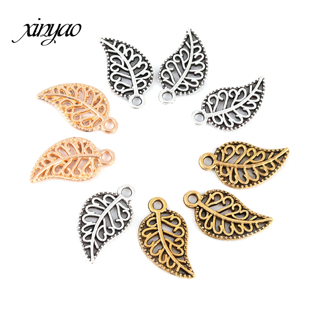 XINYAO 20 шт винтажный металлический маленький лист DIY сплав кулон для Diy Nacklace серьги
