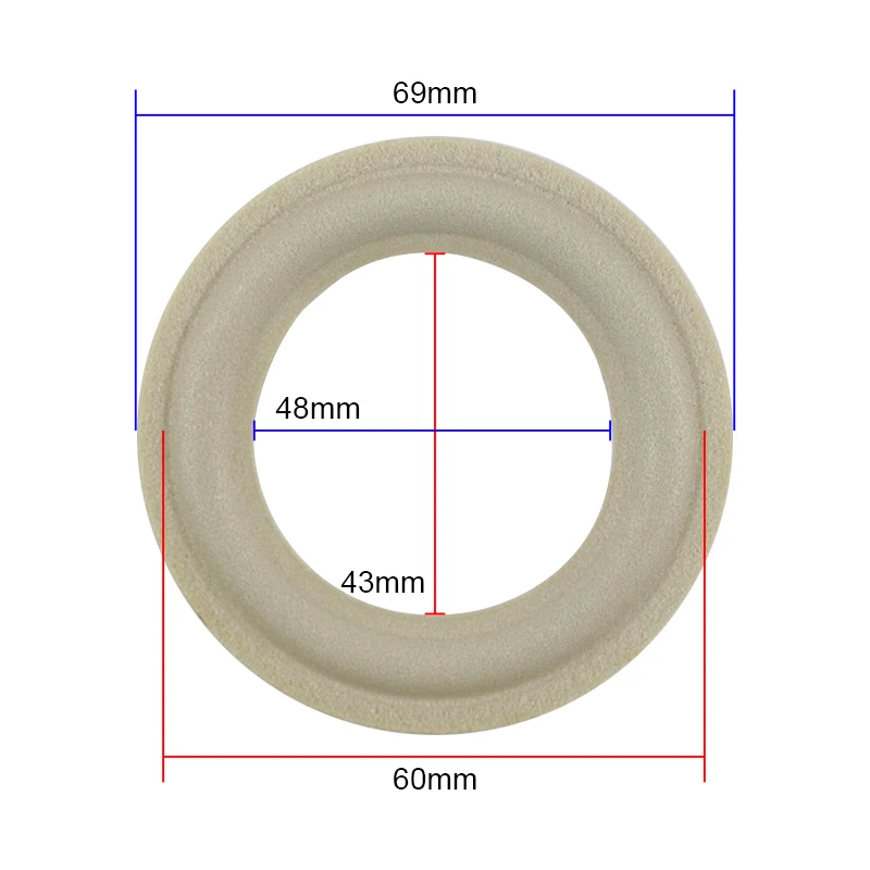 Ghxamp 2,5 дюймов динамик подвеска пена объемный боковой белый утолщаются запчасти для ремонта динамика складное кольцо 2 шт