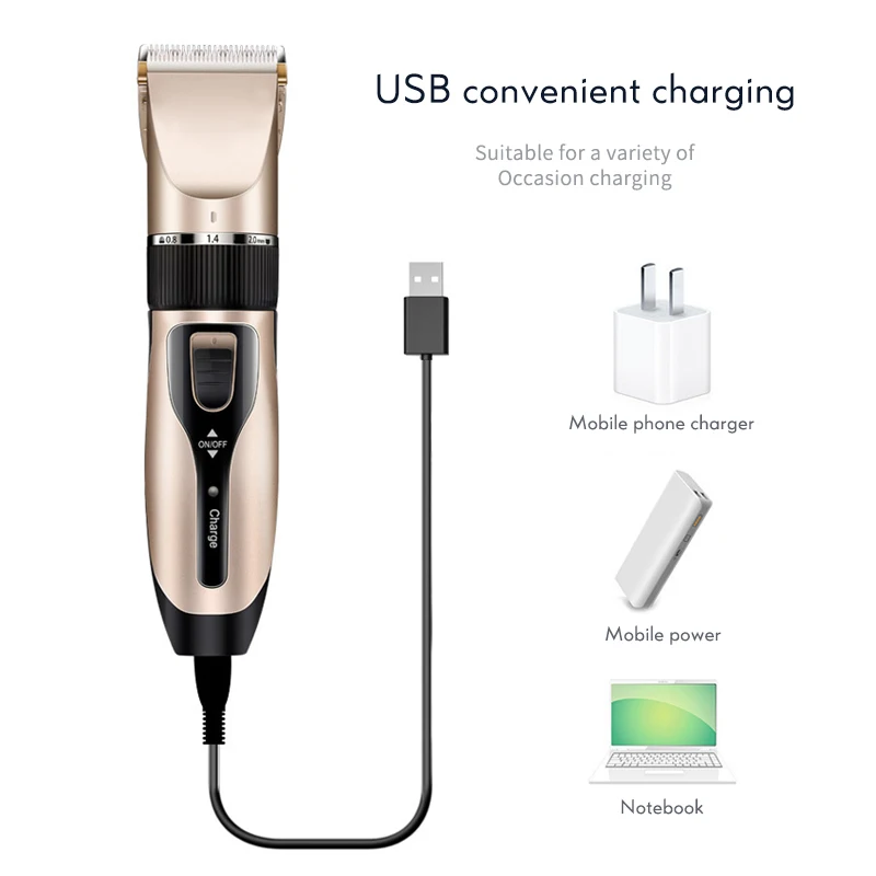 Электрическая машинка для стрижки волос USB быстрая зарядка парикмахерский триммер для волос Регулируемый беспроводной корпус для мужчин борода Стрижка волос Бритва машина F35