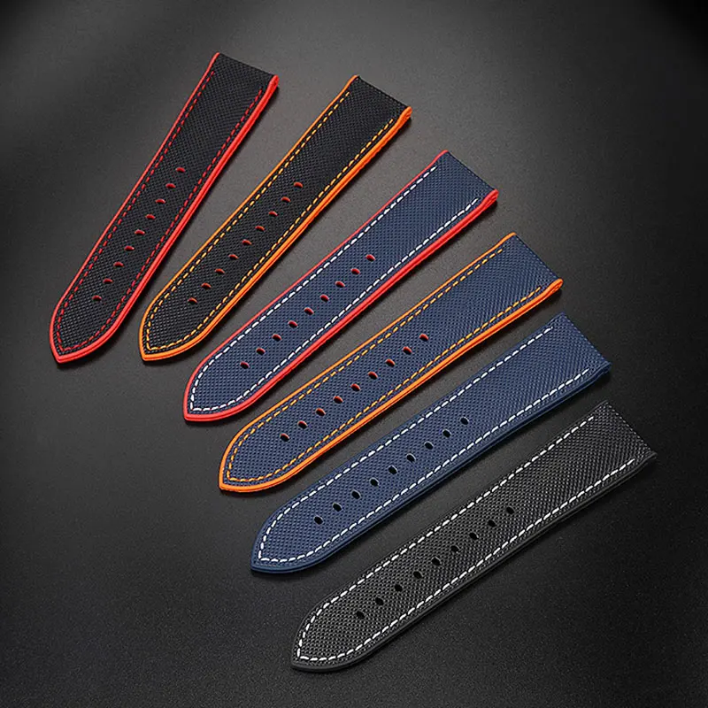 Carbon Fiber Silicone Watchband Wristband Accessories - Premium Rubber Strap in Multiple Sizes