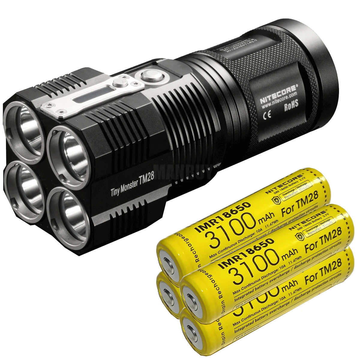 Compare NITECORE TINY MONSTER TM28 6000 LMs CREE XHP35 HI 4xLED Rechargeable Hight Light Flashlight Gear Hunting Searching Free Shipping
