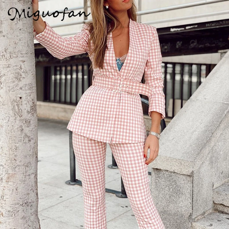 pink plaid pants womens