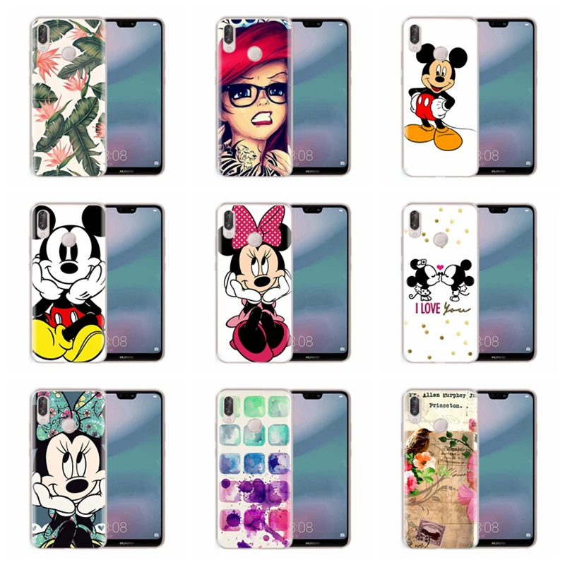 

Soft Case For Huawei Honor 7A 8A 8X 8C 9 10 Mate 20 P Smart P10 Lite Nova 3 TPU Cartoon Pattern Cover D090