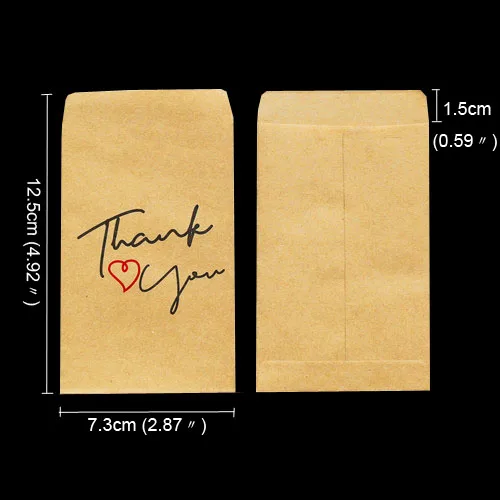10 шт. милые бумажные конверты в виде единорога ламы в стиле ретро с надписью «спасибо», мини-конверты, подарочные пакеты 7,3x12,5 см - Цвет: Thank you