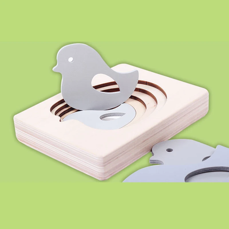 Деревянная головоломка для детей, игрушки, 3D Мультяшные животные, Детская многослойная головоломка, пазлы, доска, милые детские развивающие игры, игрушки Монтессори