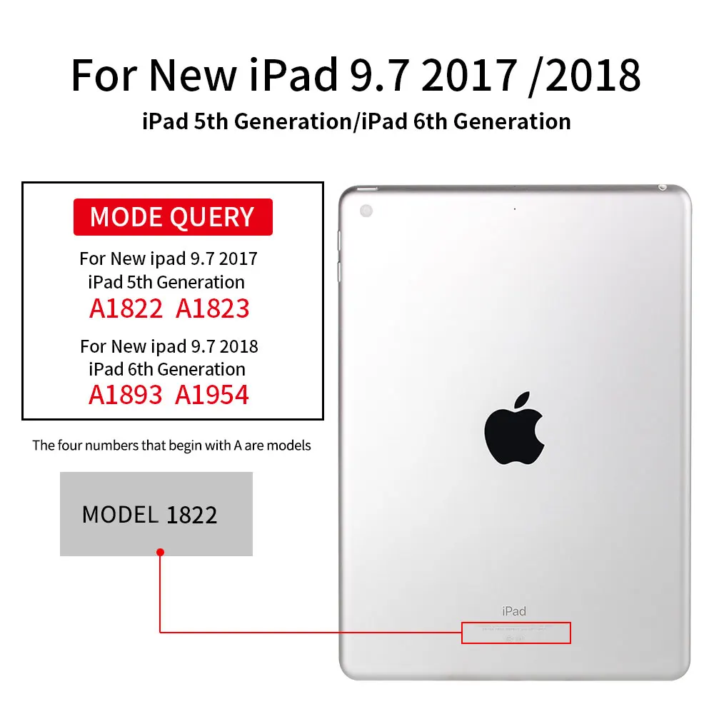 iPad Case Leather Silicone Soft Back Cover For ipad 9.7 6th Generation Smart Cover
