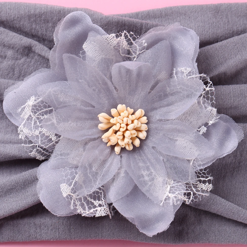 

Chiffon Flower Hair Bands For Girls Head Wrap Turban Elasticity Nylon Cute Hair Ties For Kids Gift Accessories 2020 Wholesale