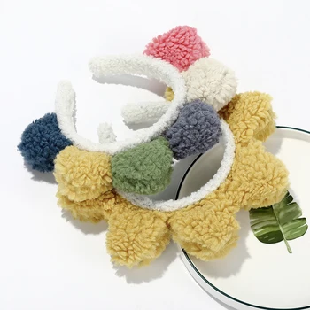 

Haimeikang Winter Plush Bezel Headband Sunflower Cat Ears Cartoon Hair Hoop Headwear Women Children Fashion Hair Accessories