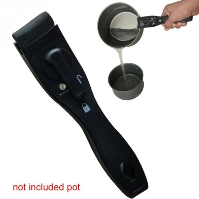 lzteck 2 Sets Detachable Removable Pot Handle,Universal Pot & Pan Handle,Pot Handle Replacement,Scald-Proof Bakelite Pot Clip,Bowl Pot Pan Grip,for
