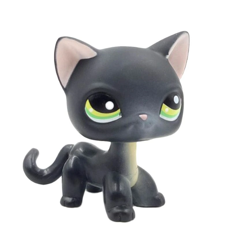 Authentic Original Littlest Pet Shop Black And White Tuxedo Cat LPS 55