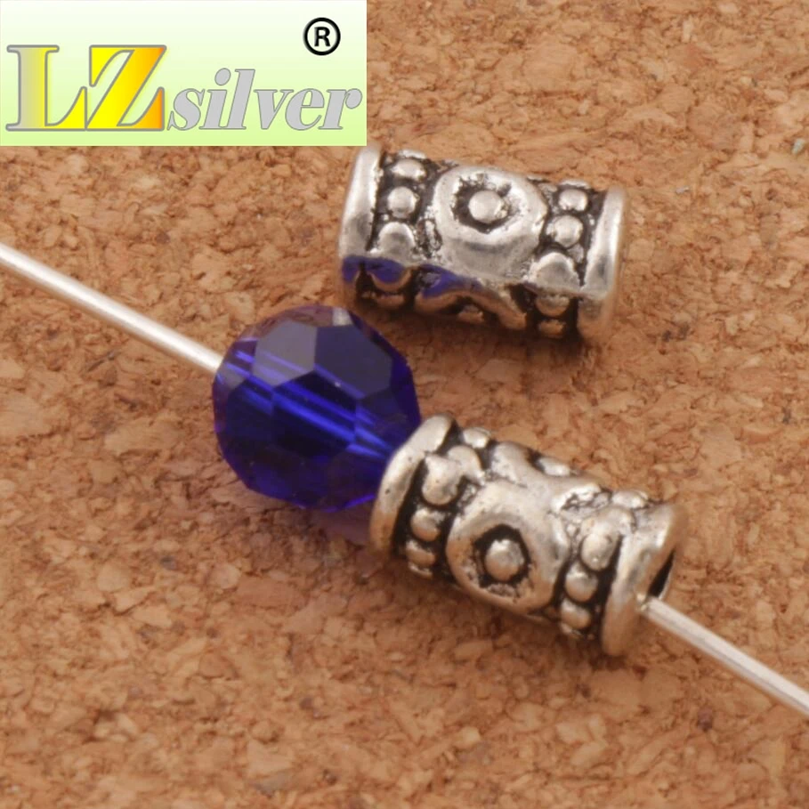 Circle Dots Curved Tube Beads 8.8x4.9mm 300PCS Zinc Alloy Spacers Jewelry Findings L720