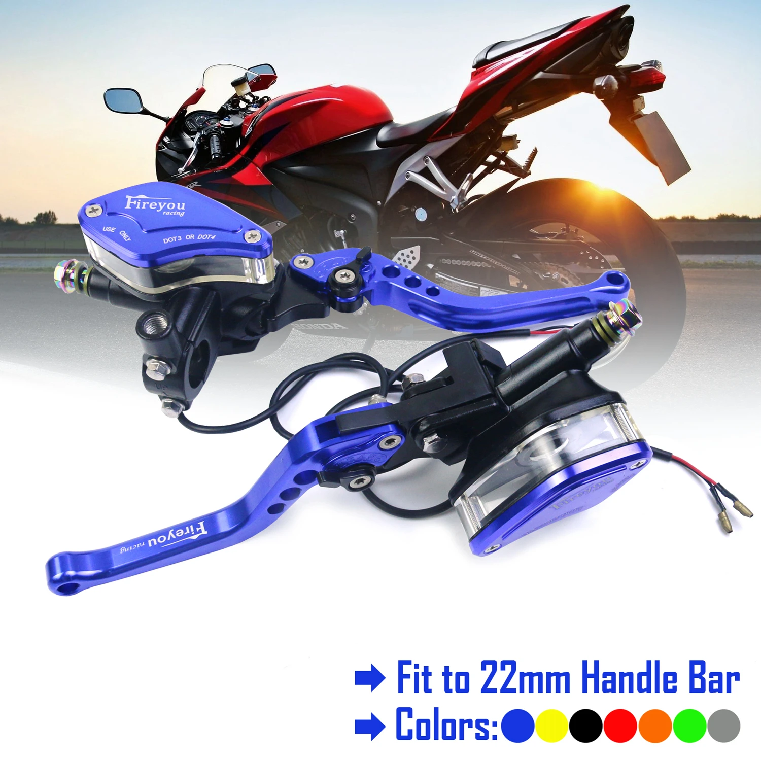 Тормозной главный цилиндр сцепление гидравлический топливный бак мотоциклетный рычаг 22 мм для K1200R GROM DIO Repsol набор для резервирования жидкости для мотоцикла