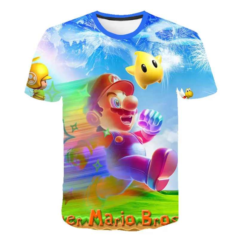 Г. Детские новогодние Весенние футболки, костюм для мальчиков, футболки с Марио из мультфильма, верхняя одежда футболка для девочек, одежда детская футболка