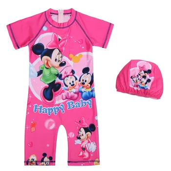

Beach mickey mouse Children clothing girl children Siamese short-sleeved cartoon Frozen Elsa Princess children swimwear