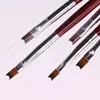1pc pole nail flower pen Brush Acrylic UV Gel Nail Art Builder Crescent shaped professional painted carved nail tool 4
