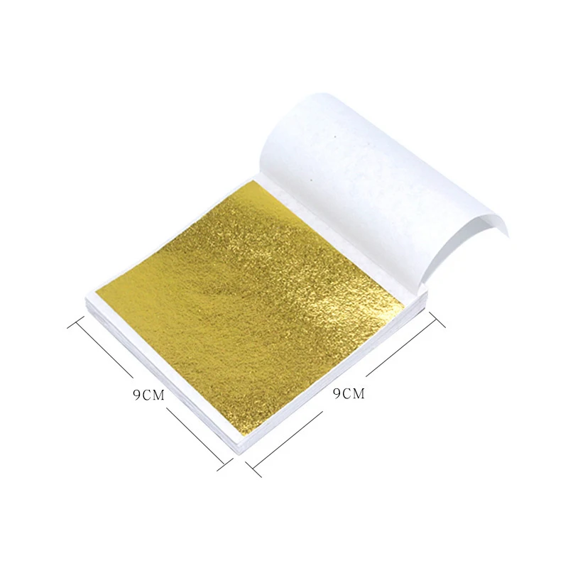 100pcs Gold Foil Edible Gold Leaf Sheets For DIY Cake Decoration Arts Crafts Gilding Design Paper Gift Wrapping Scrapbooking