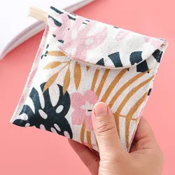 1PC Mini Sanitary Pad Pouch Tampon Storage Bag Napkin Cosmetic Ladies Makeup Bag Cotton and Linen Napkin Money Organizer Case