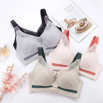 

BIIGGXX women's sexy underwear bra gathered without steel wire, large size comfortable ultra-thin breathable bra envio gratis