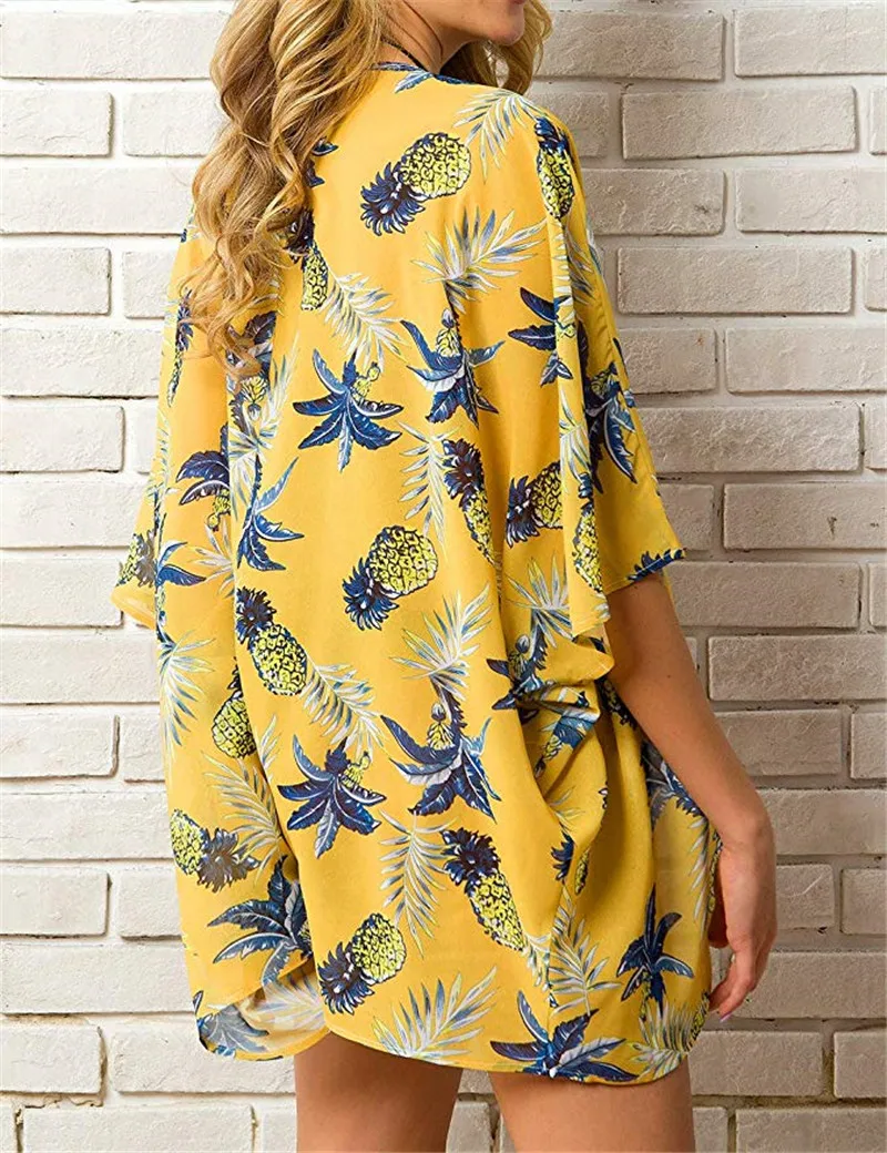 Style6 Womens Chiffon Bikini Cover Up Swimwear Beach Wrap Kimono Cardigan Kaftan Summer - Цвет: Style6