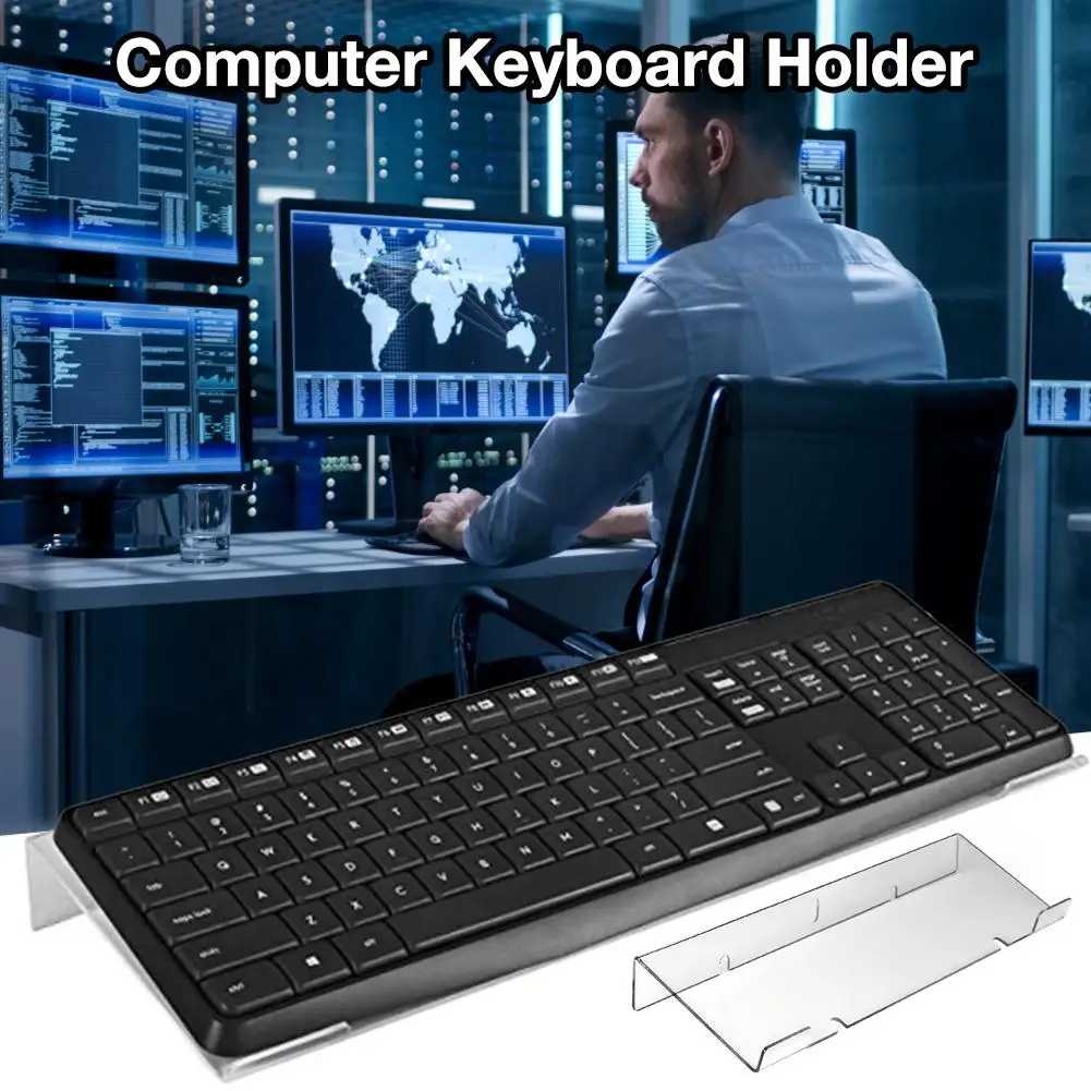 Computer Keyboard Holder Clear Acrylic Tilted Keyboard Stand Easy Ergonomic Typing Stand For