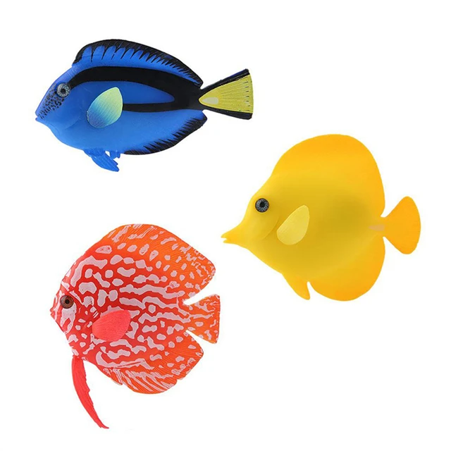 Artificial Fish Aquarium Silicone Floating Glowing Clownfish Glowing Effect Decor  Ornaments For Fish Tank Simulation Animal