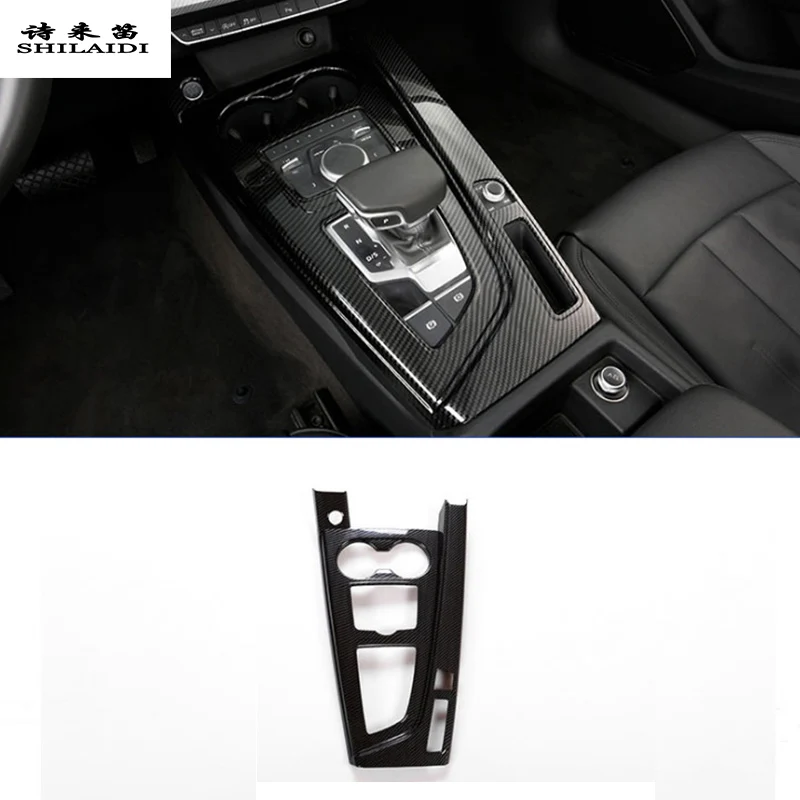 Автомобильный Стайлинг для Audi A4 B9 A5, Центральная панель переключения передач, подставка для рук, крышка стакана воды, наклейки, интерьерные авто аксессуары