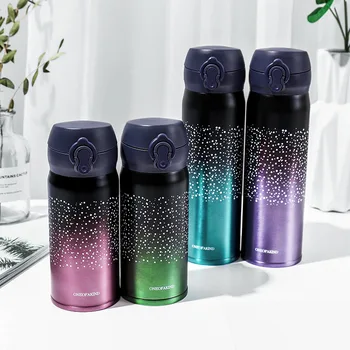 

Cartoon Styles Stylish Cute Creative Portable Bouncing Lid Stainless Steel Thermos Cup Large Capacity Star Water Cup for Couples