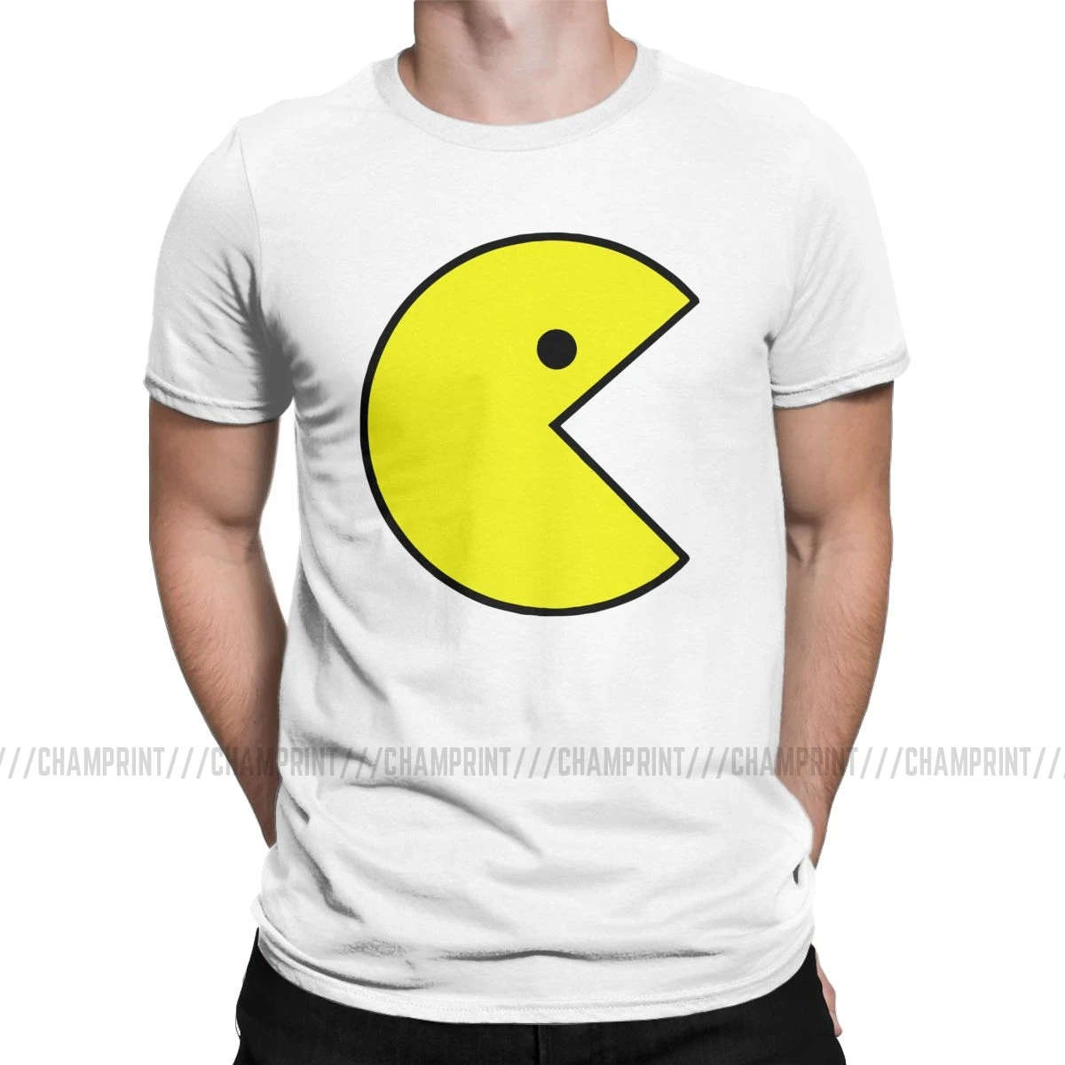Винтажные футболки Pac-man, мужские хлопковые футболки с круглым вырезом, Pacman Pakkuman, ретро 80 s, аркадные игры, футболки с коротким рукавом, одежда для взрослых - Цвет: Белый