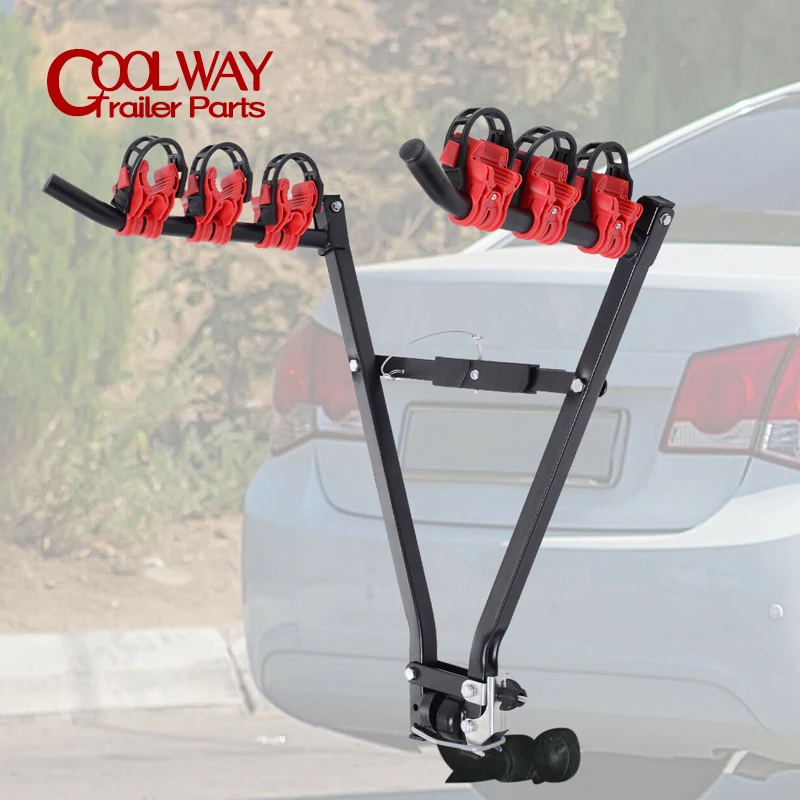 3 Bikes Carrier Rack Steel V-rack Trunk 