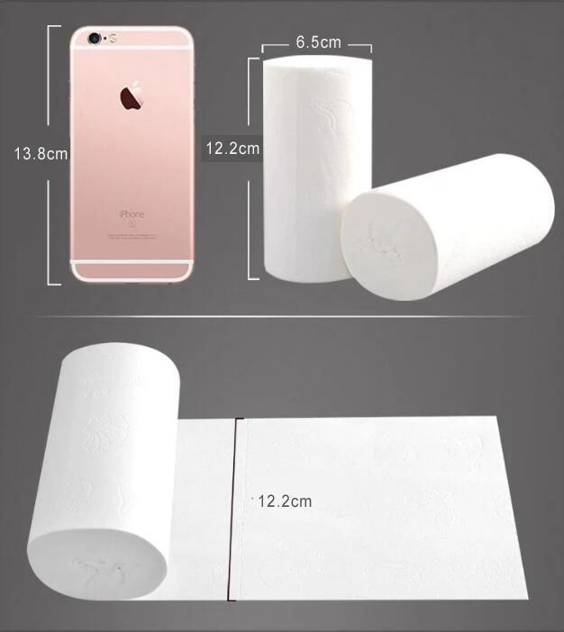 Toilet Roll Paper 4 Layers Home Bath Toilet Roll Paper Primary Wood Pulp Tissue 10 Rolls/Lot