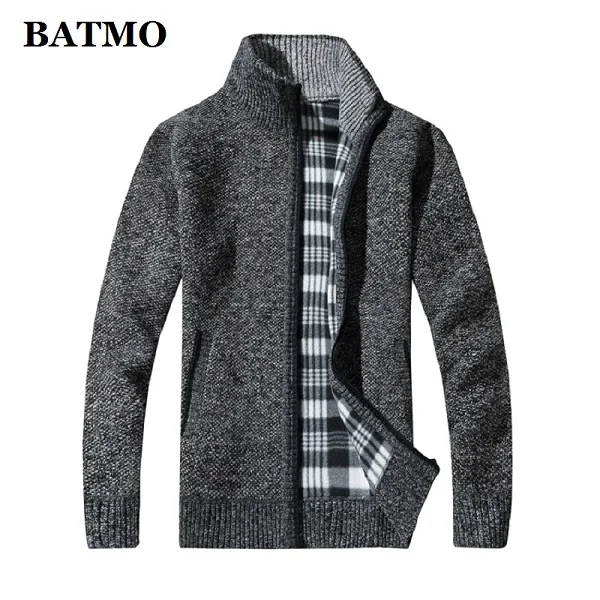 BATMO Новое поступление осенние высококачественные мужские свитера, мужские свитшоты, большие размеры KS100 - Цвет: Темно-серый