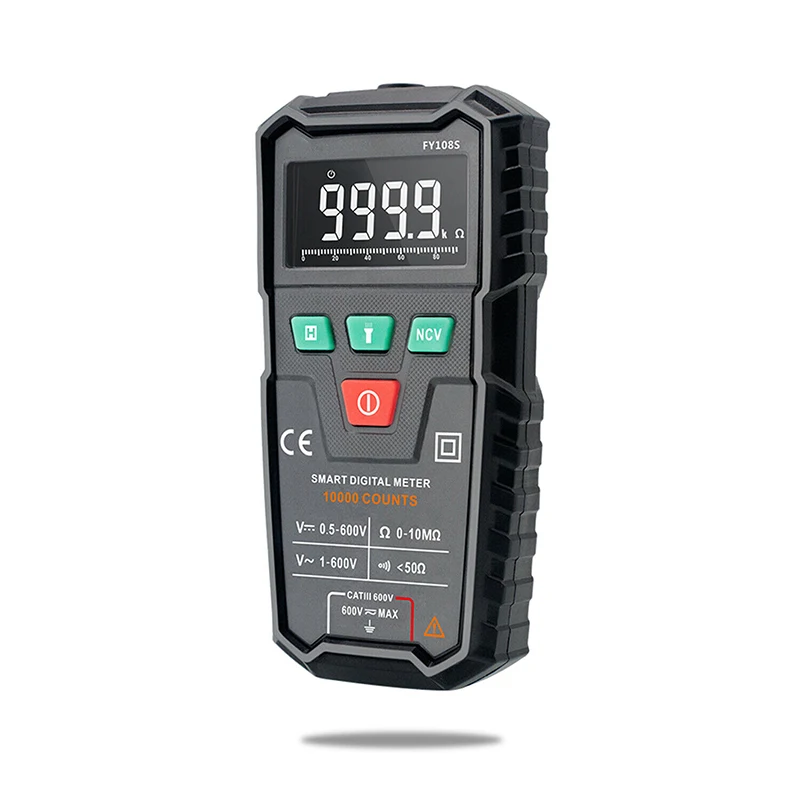 Черный Интеллектуальный цифровой мультиметр, измерительный прибор для измерения тока, 9999 отсчетов, мультиметр FY108S ALI88 - Цвет: Черный