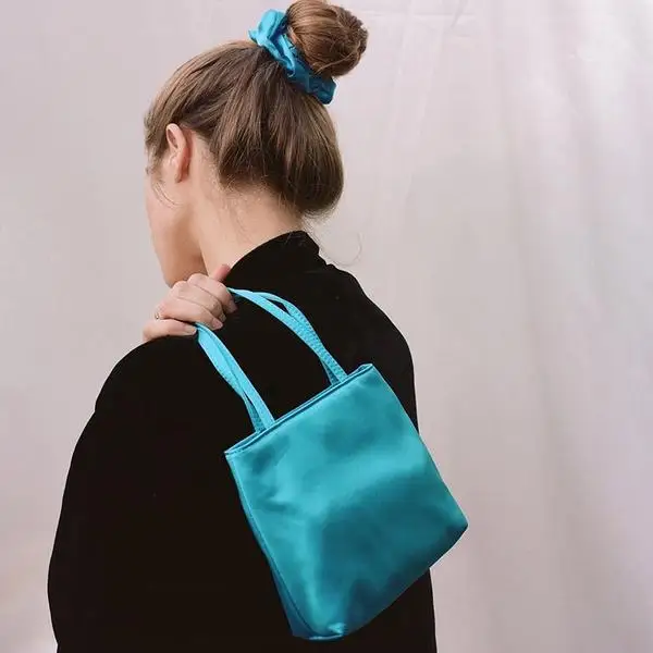 Elegant Women's Vintage Satin Shoulder Bag - Mini Tote Clutch Purse