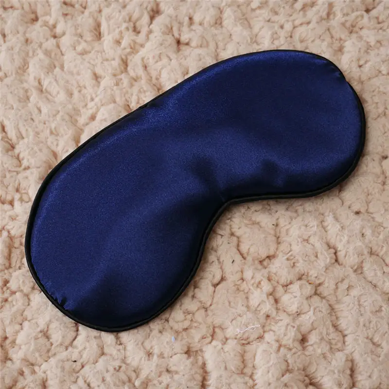 Navy Blue 1 шт., маска для сна из чистого шелка, маска для сна, маска для путешествий, расслабляющая помощь, повязка на глаза, накладки для глаз, тенты, средства для ухода за глазами - Цвет: Navy Blue