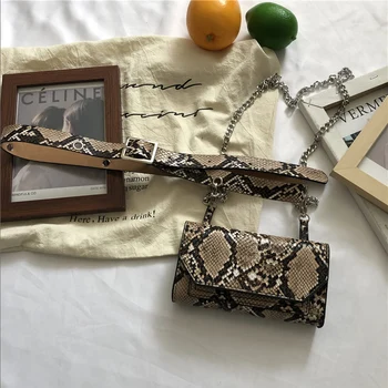 

2020 Spring Belt Bag Serpentine Fashion Stylish Trendy Waist Bags For Women New Design Solid Female All-match Leather Bag ZK942