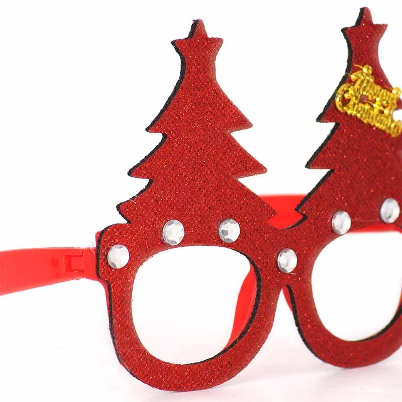New Year Glasses Gifts Merry Christmas Eve Decorations Party For Home Ornaments Decor Xmas Tree Santa Claus Deer Snowman