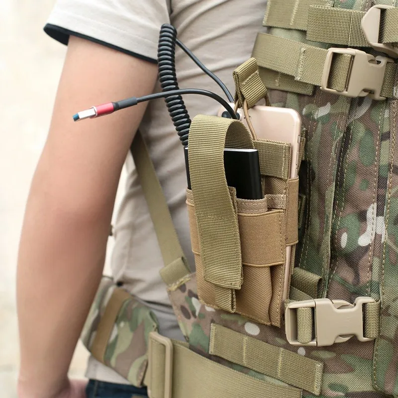 Portable durable outdoor hunting walkie Double layer pouch case 1000D nylon carry pouch multipurpose radio holder holster