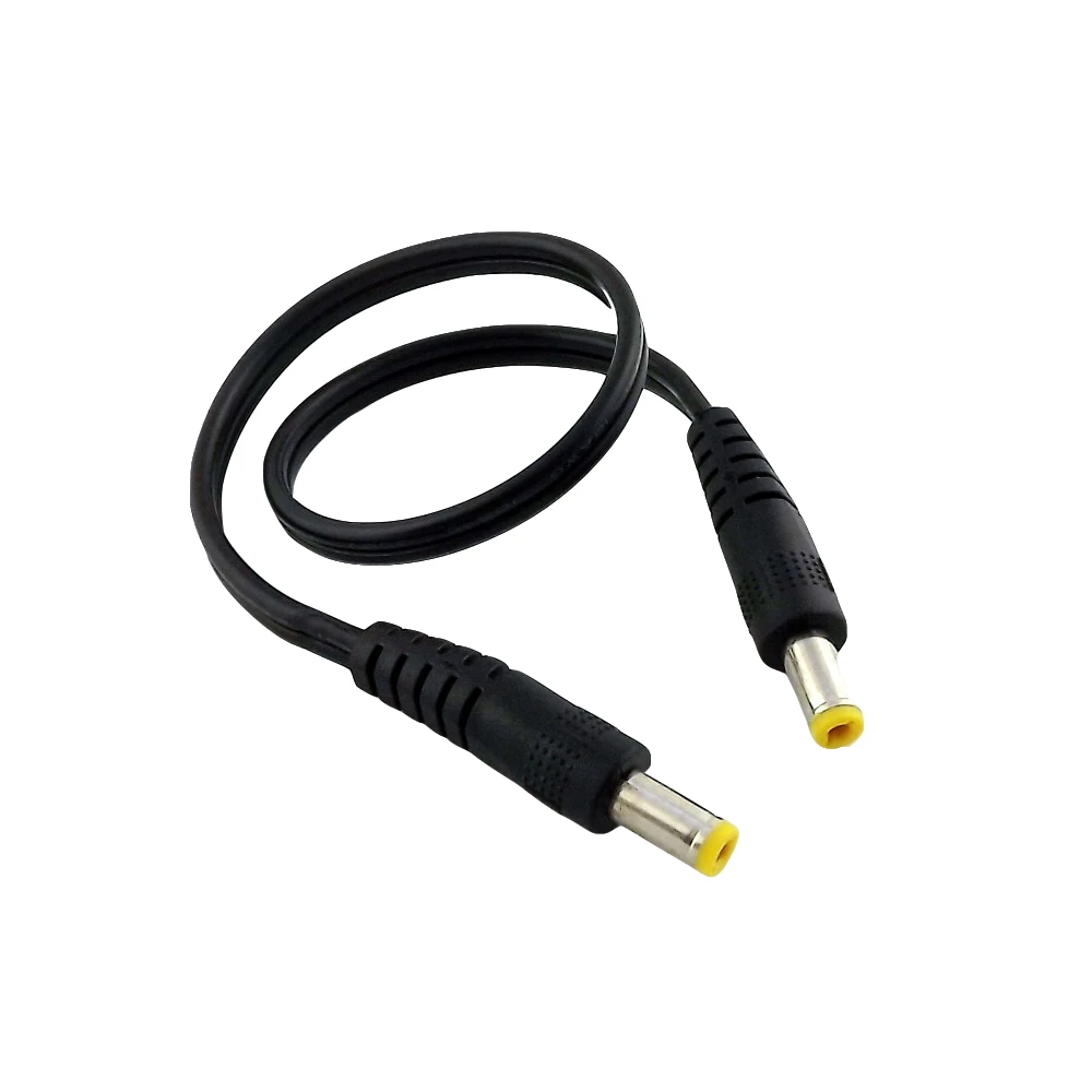 

1pc 5.5mm x 2.1mm Male to Male Plug DC Power Extension Adapter Connector Cable 18AWG for Passive PoE Splitter 30cm