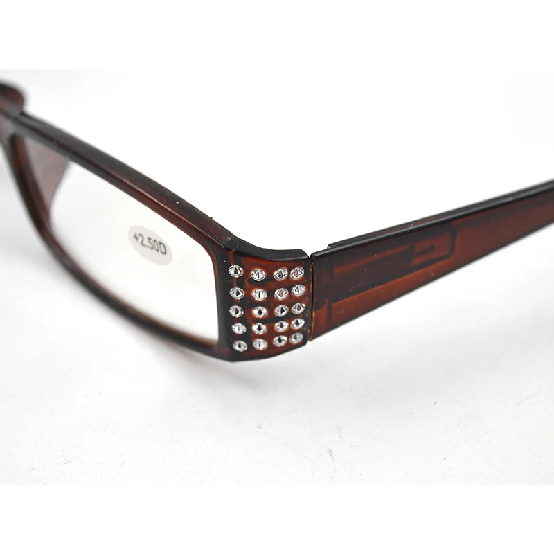 New Women Diamond Reading Glasses Ladies Spring Temple Rectangle Presbyopia Spectacles Female Rhinestone Eyeglasses D5 4