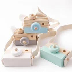 Appareil photo en bois pour enfants, jouet éducatif, mignon, à la mode, pendentif, décoration de chambre, accessoires de photographie, cadeau d'anniversaire 