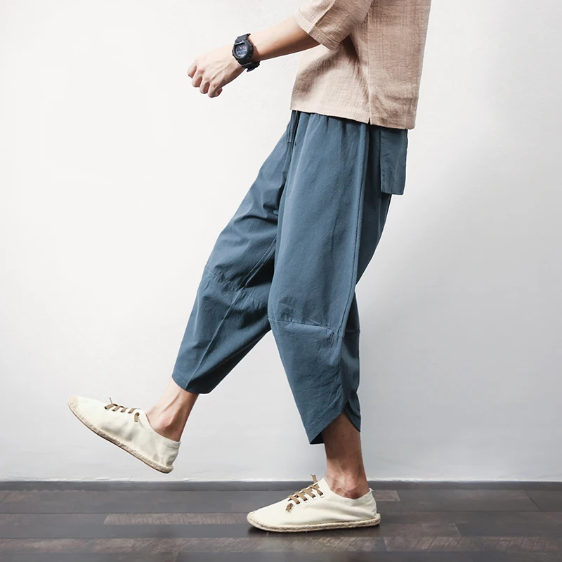 Male Cross Pants Cotton Casual Harem Men 2021 New Solid Korean Style Sweatpants Hiphop Jogger Trousers Streetwear | Мужская одежда
