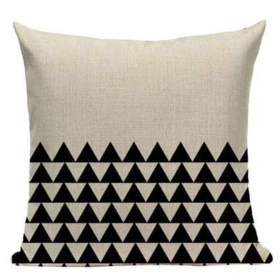 Декоративные льняные наволочки с геометрическими узорами для дивана 45 см x 45 см, квадратная черно-белая декоративная наволочка на заказ