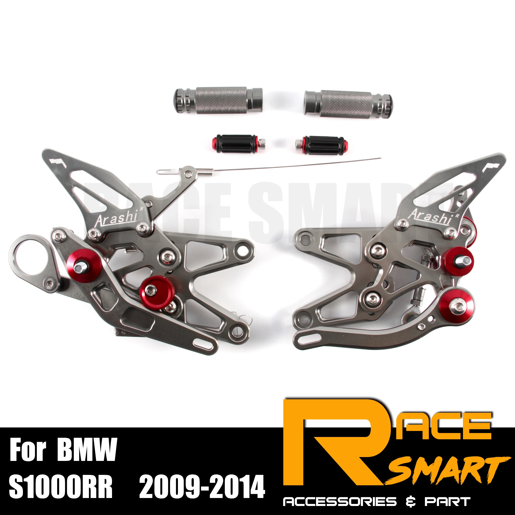 

FOR BMW S1000RR 2009 - 2014 CNC Adjustable Rearset Rear Footrests Foot Rest Pegs Motorcycle Accessories 2010 2011 2012 2013