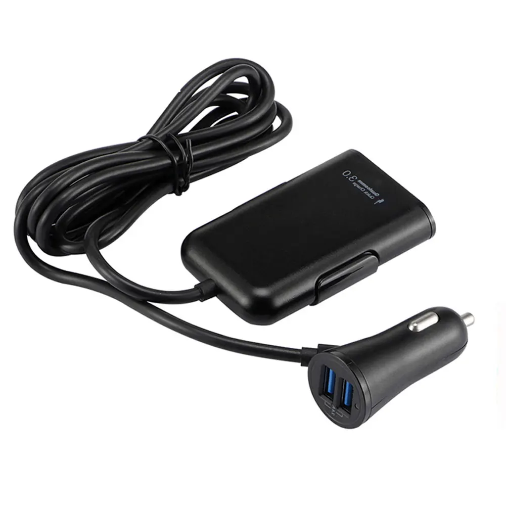 Быстрое зарядное устройство QC 3 0 для автомобиля 4 порта USB Удлинительный кабель